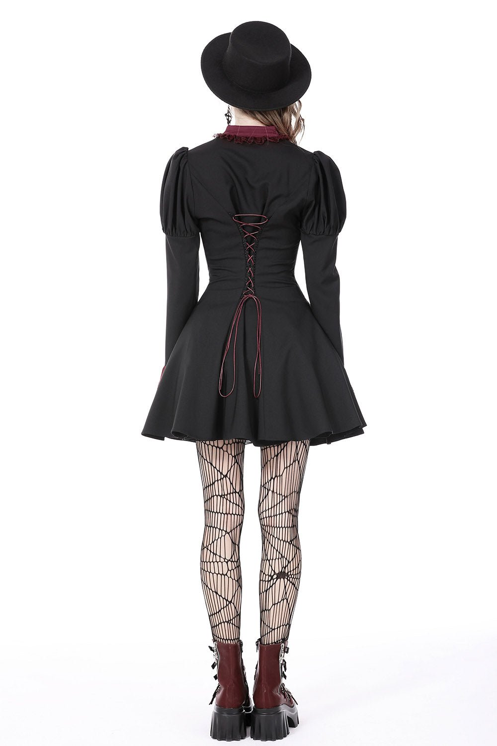 Autumnal Goth Ruffle Dress