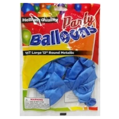 Get 12" Metallic Blue Balloons in Bulk at Mexmax INC Wholesale Supplies