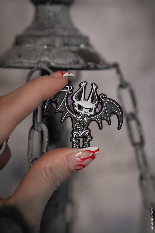 Batty Bones Enamel Pin