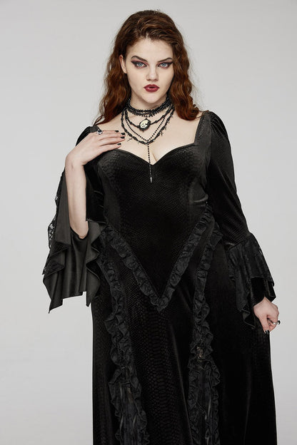 Black Majesty Vampire Goth Dress [Plus Size]