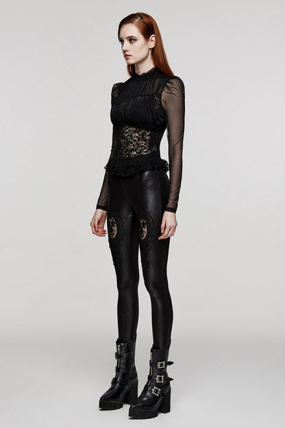Black Prayer Sheer Lace Top