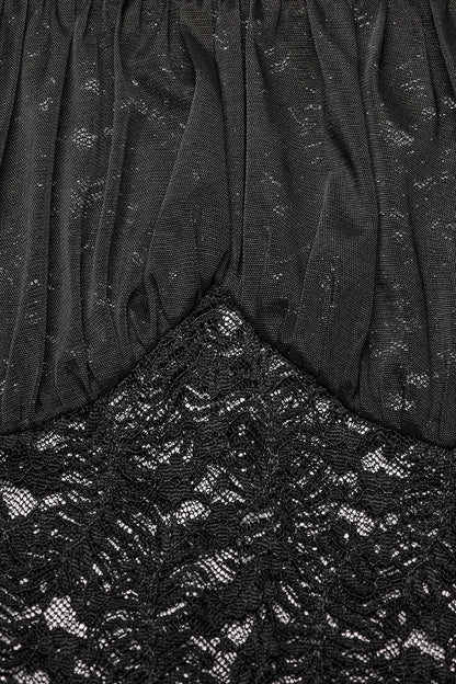 Black Prayer Sheer Lace Top