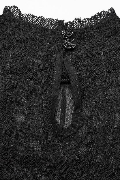 Black Prayer Sheer Lace Top