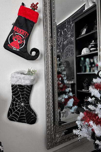 Black Widow Spiderweb Xmas Stocking