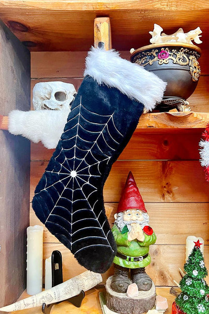 Black Widow Spiderweb Xmas Stocking