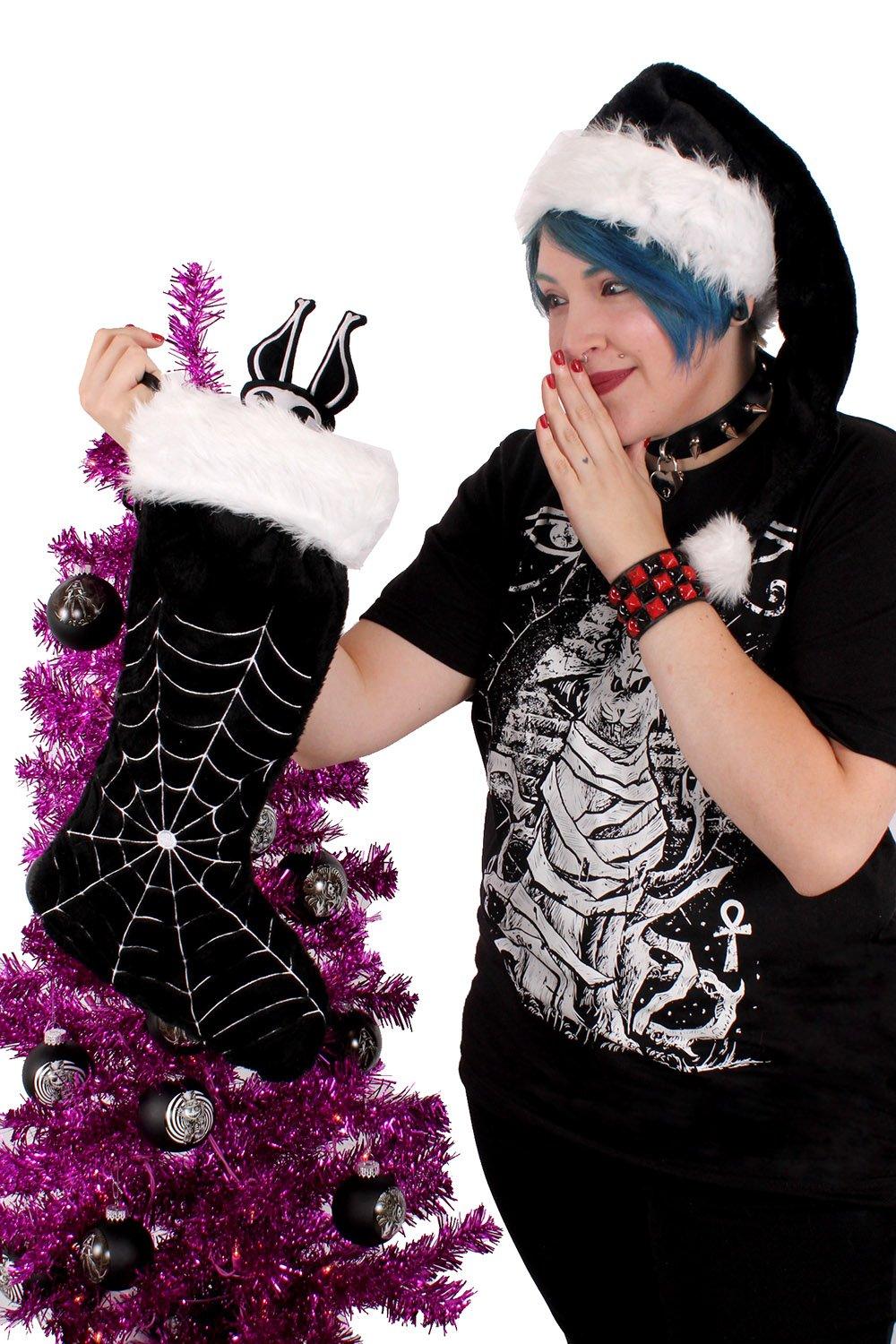 Black Widow Spiderweb Xmas Stocking