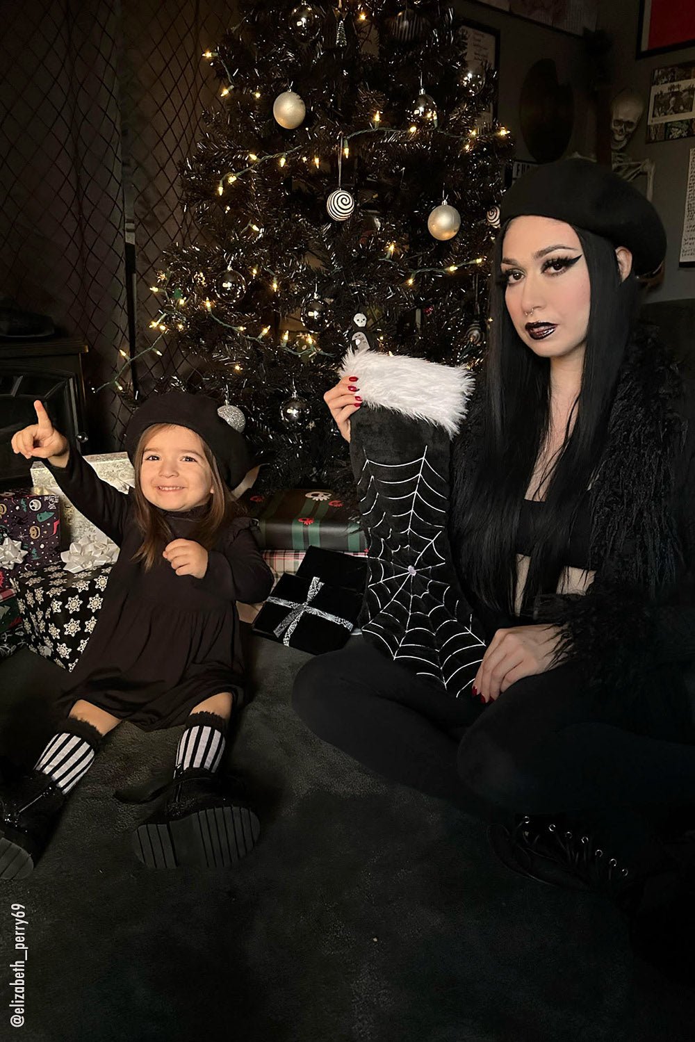Black Widow Spiderweb Xmas Stocking