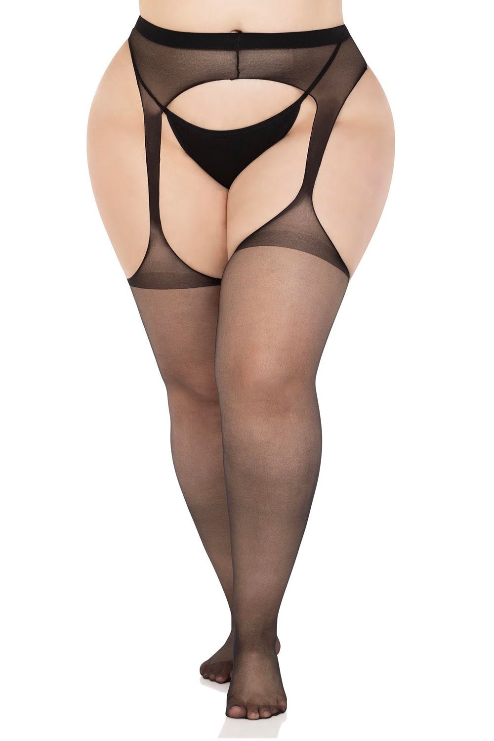 Black Witchery Suspender Tights [PLUS SIZE]