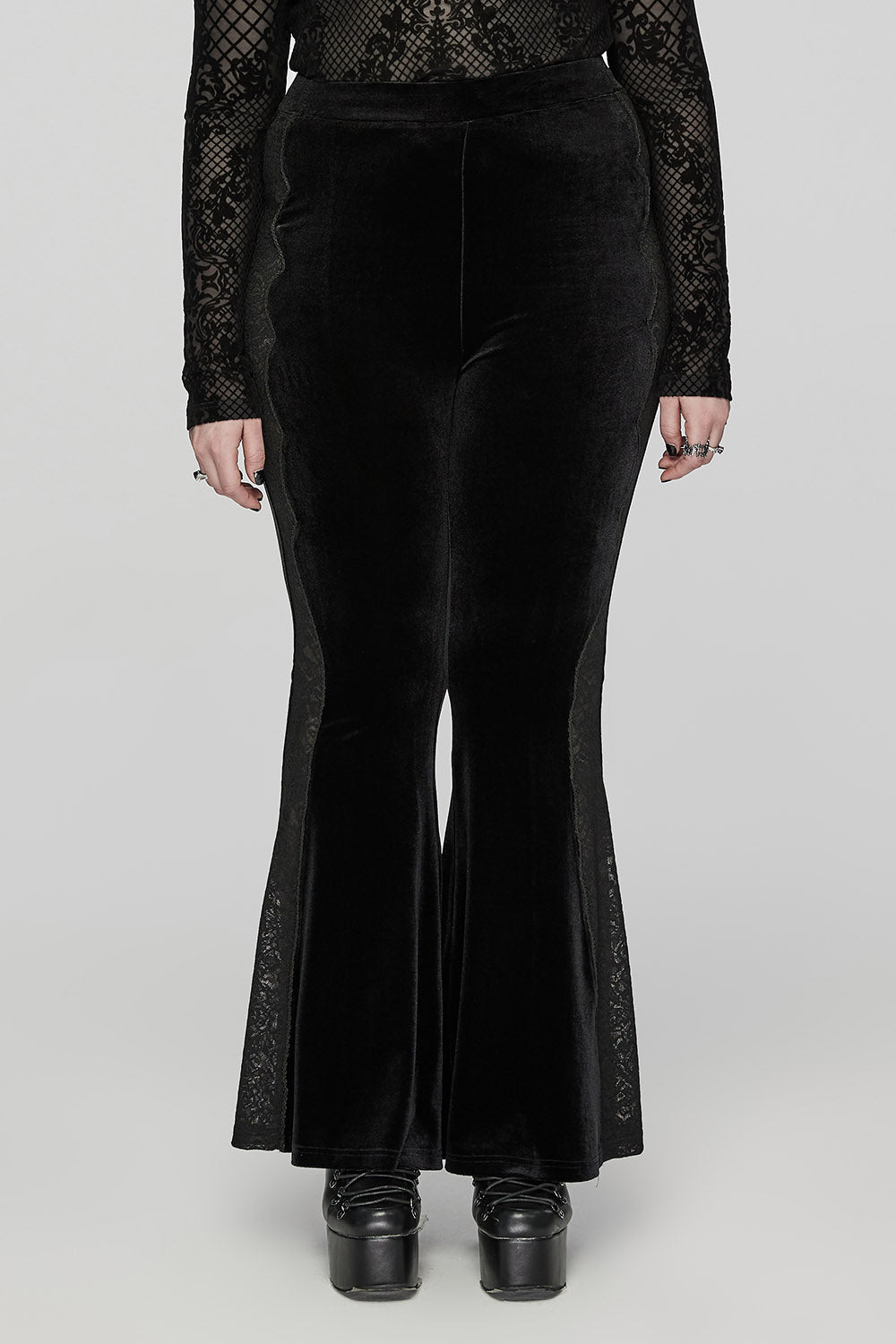 Blairwitch Black Velvet Bell Bottoms [Plus Size]