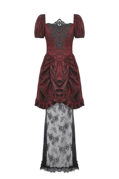 Blood Court Puffed Sleeve Gothic Dress