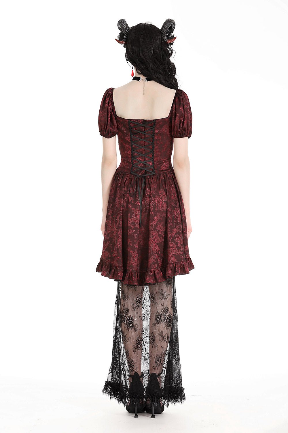 Blood Court Puffed Sleeve Gothic Dress