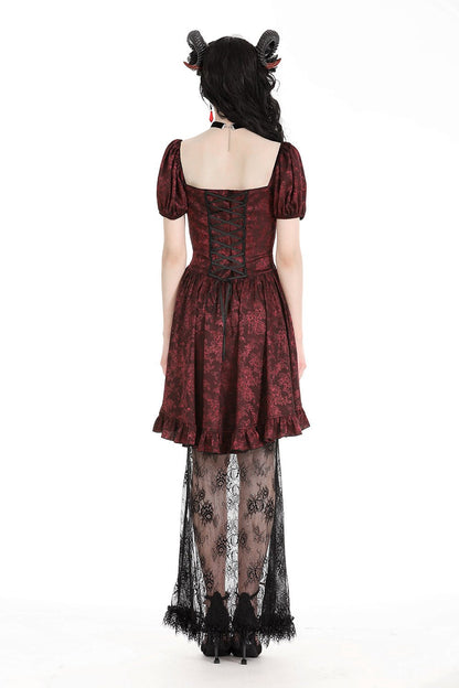 Blood Court Puffed Sleeve Gothic Dress