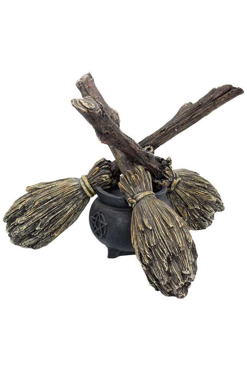 Broomstick Crystal Ball Holder
