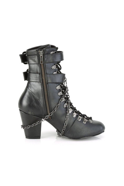 Casket Crush Ankle Boots VIK128 [Black Vegan Leather]