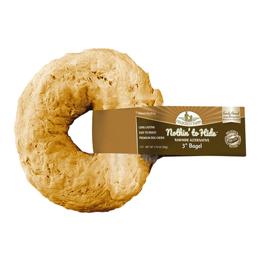 King Wholesale Pet Supplies - Fieldcrest Farms Nothin' To Hide Bagel 3" Peanut Butter