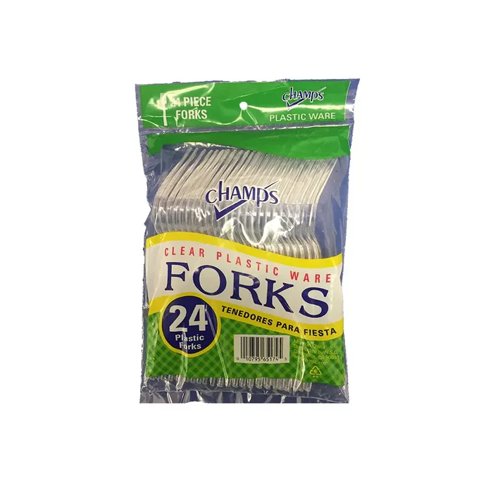 Wholesale Clear Heavy Duty Plastic Forks - 24ct by Champs at Mexmax INC