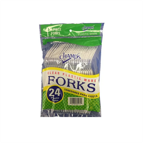 Wholesale Clear Heavy Duty Plastic Forks - 24ct by Champs at Mexmax INC