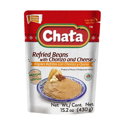 Wholesale Chata Refried Pinto Beans with Chorizo & Cheese 15.2oz- A savory delight Mexmax INC.