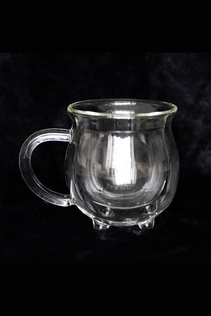 Clear Doubled Walled Glass Cauldron Mug