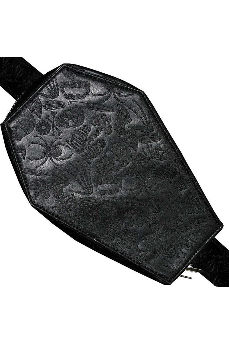 Coffin Embossed Skull Hip Pouch