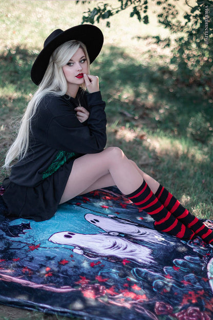 Creepy Crew Socks [Red/Black Stripes]