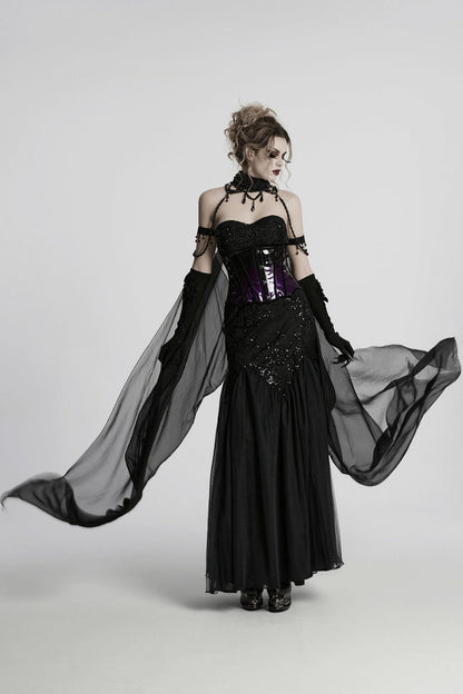 Crystal Witch Choker with Detachable Cloak Harness
