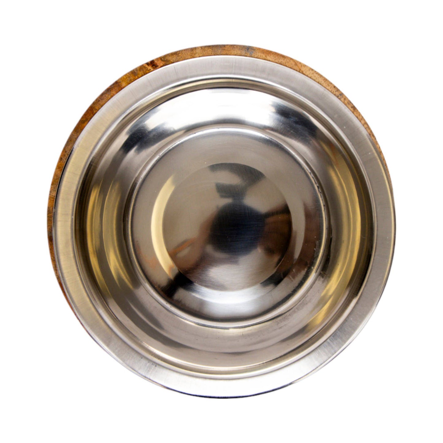 Jojo Modern Pets - Stainless Steel Dog Bowl with Cylindrical Mango Wood Holder