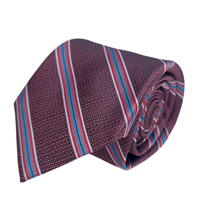 Edward Stripes Tie (Coral)