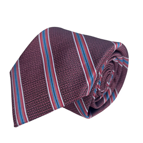 Edward Stripes Tie (Coral)
