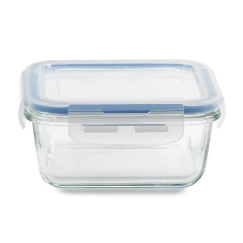 Glass Container Square Blue - 3.4 cup