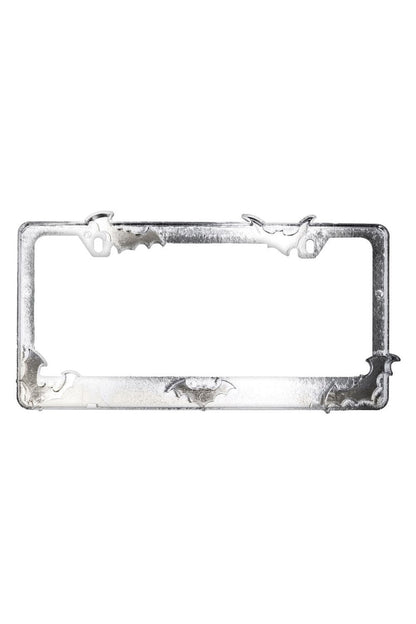Bat License Plate Frame Chrome
