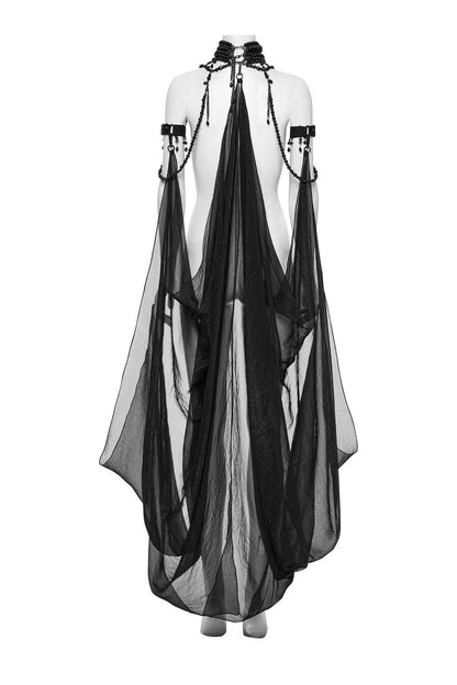 Crystal Witch Choker with Detachable Cloak Harness