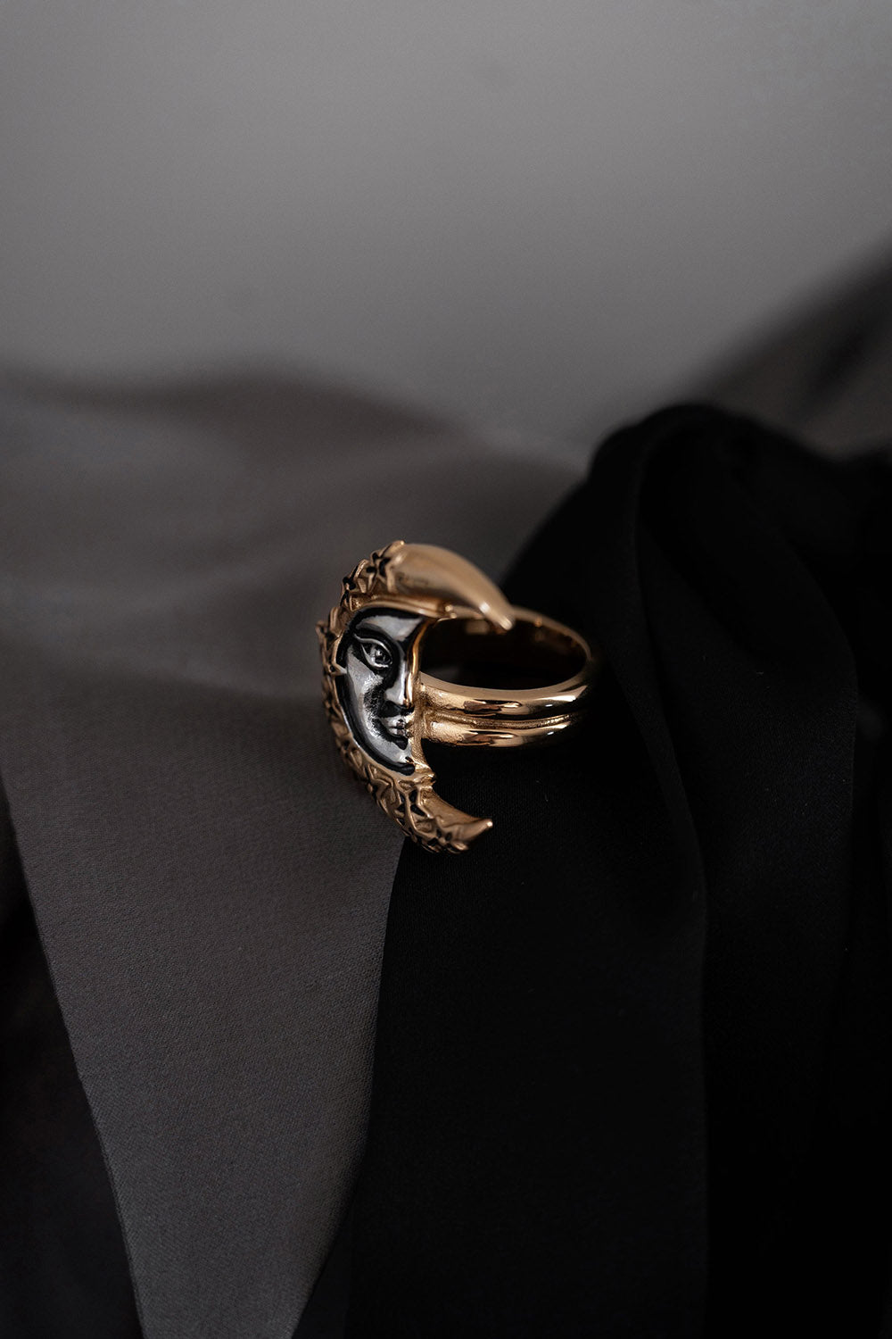 Celestial Crescent Ring