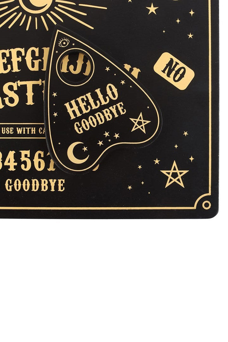 Black Talking Board Placement and Planchette Coaster