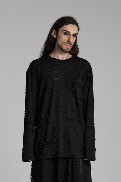 Battered Bones Long Sleeve Shredded Shirt