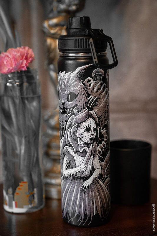 Alice in Murderland 24 Oz Water Bottle Tumbler