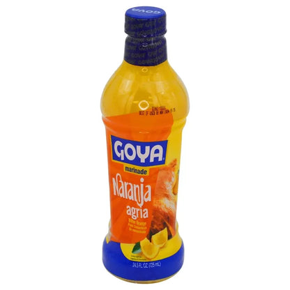 Wholesale Goya Naranja Agria- 24.5oz bottle for Mexmax INC customers.