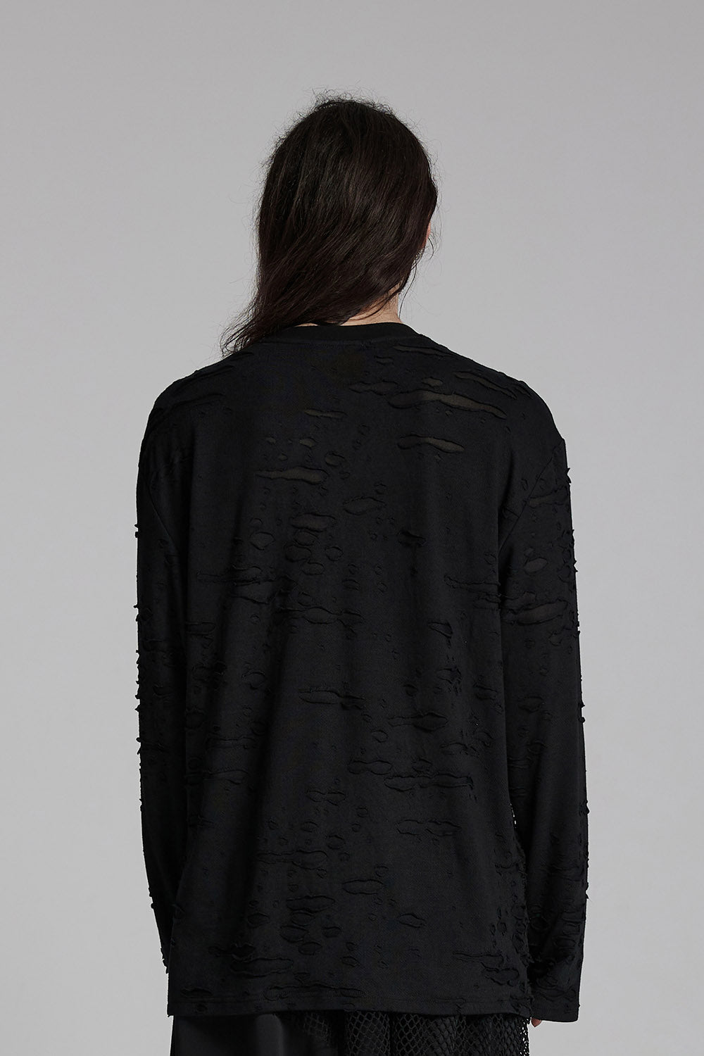 Battered Bones Long Sleeve Shredded Shirt