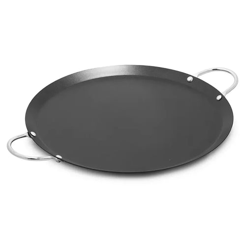 Wholesale Imusa Round Comal made of non-stick carbon steel, 9 inches, available on Mexmax INC for versatile cooking.