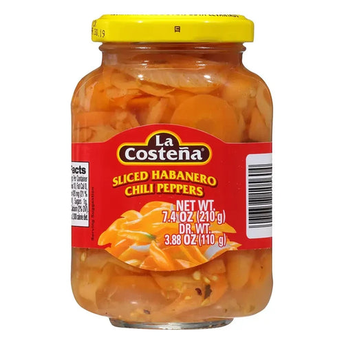 Wholesale La Costena Sliced Habanero Chilis 7.4oz- Spicy Mexican Ingredients- Mexmax INC