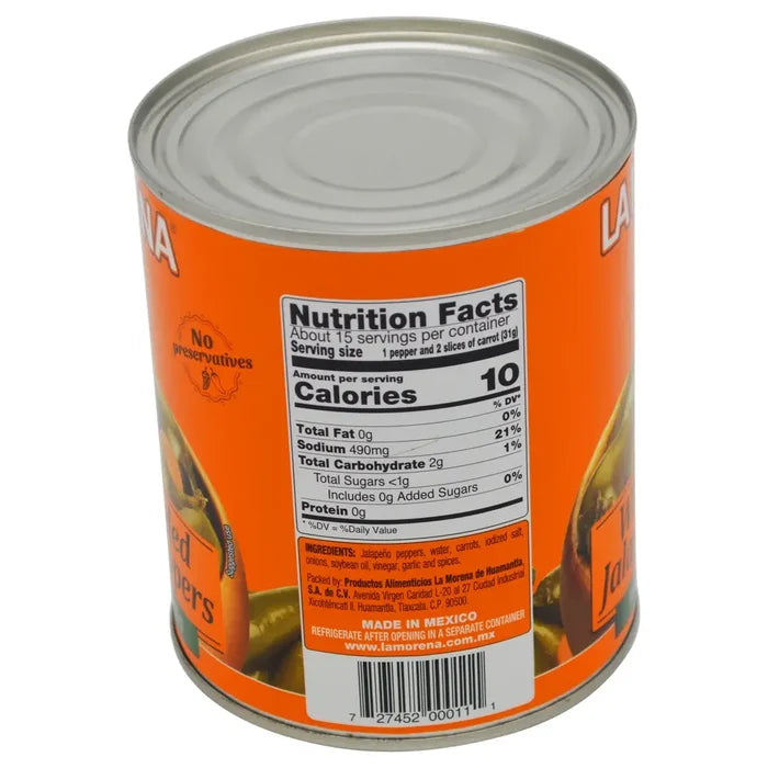 Wholesale La Morena Whole Jalapeno 28.2oz - Spicy goodness in bulk for your Mexican dishes.