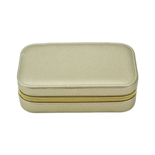 Leah Rectangle Travel Jewelry Case (Gold)