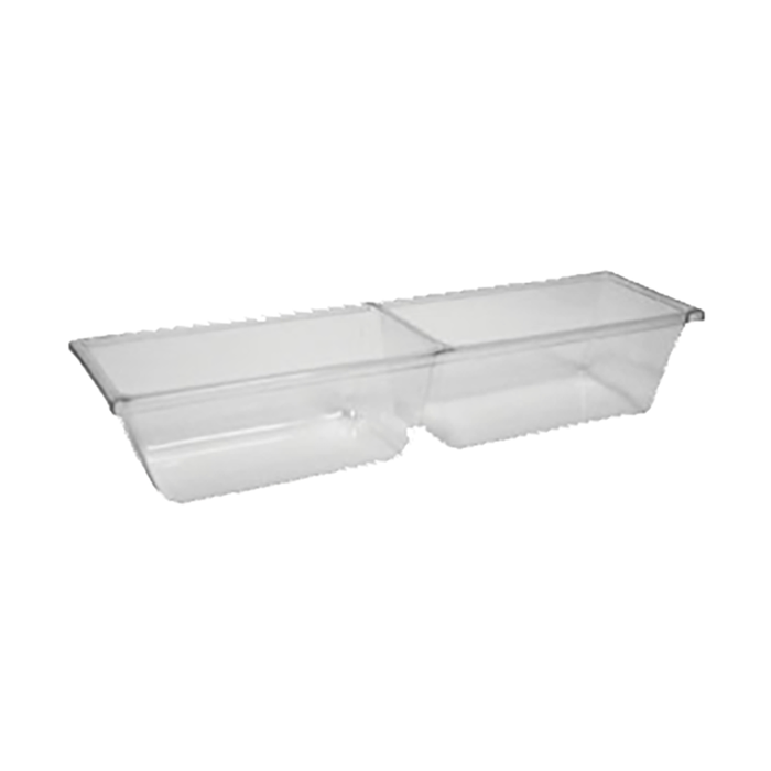 Meat Pan Twin Cavity Clear - 6" x 28" x 5"