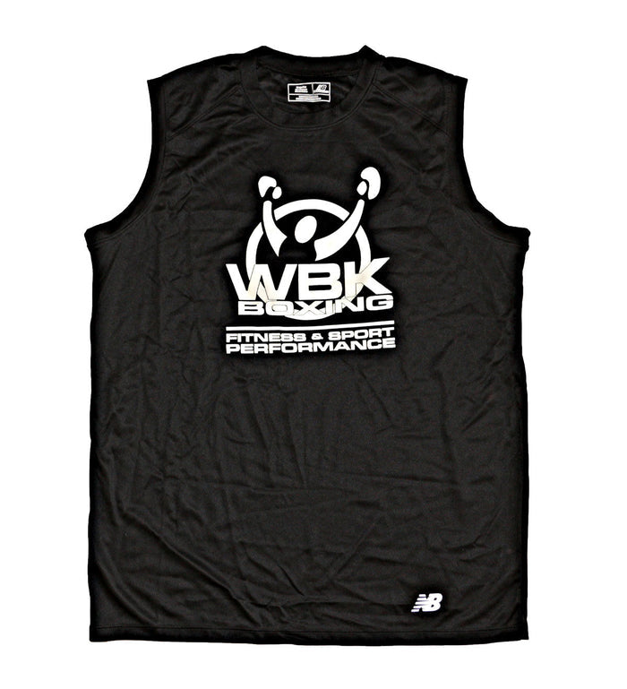 Men's sleeveless poly wicking & antimicrobial Tee, black