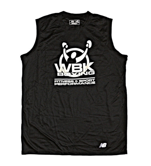 Men's sleeveless poly wicking & antimicrobial Tee, black