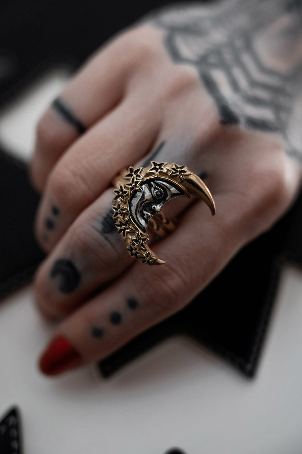 Celestial Crescent Ring