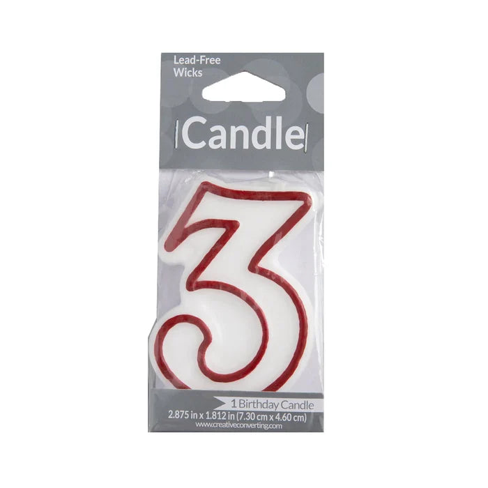 Get wholesale Numeral Candles 3 at Mexmax INC- Ideal for celebrations and parties.