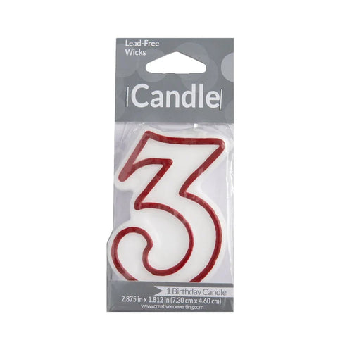 Get wholesale Numeral Candles 3 at Mexmax INC- Ideal for celebrations and parties.
