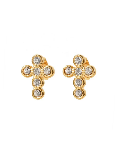 Pave Cross Studs