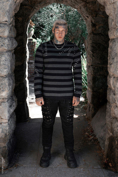 Autopsy Stitch Striped Sweater
